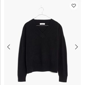Madewell V Neck Cashmere Sweater black XXS